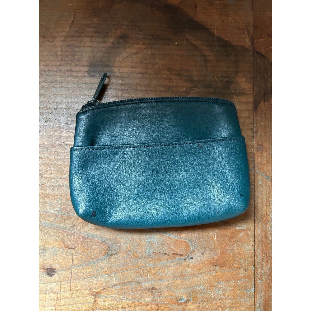 Mundi Green Leather Coin Purse